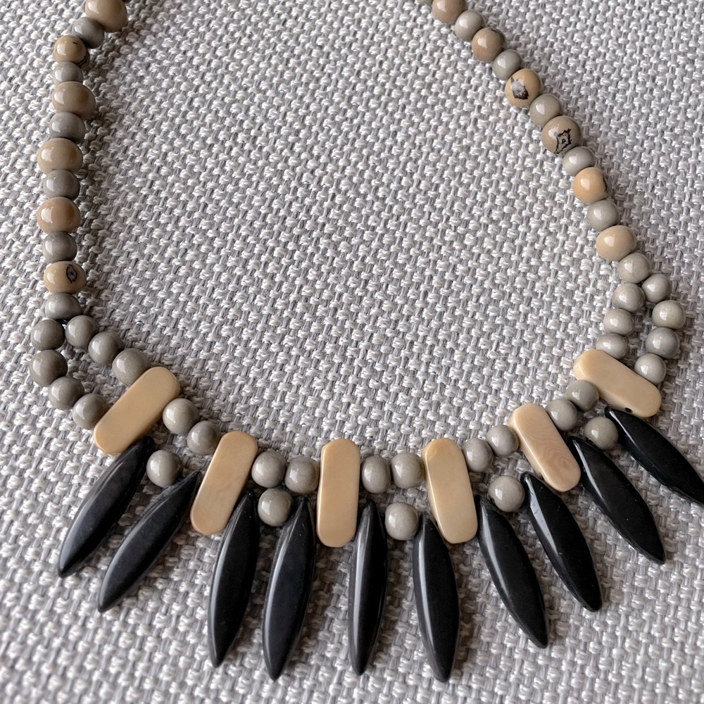 Handmade tagua nut necklace for casual or dress up wear.